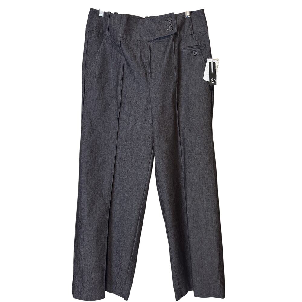 New Directions Womens Brown Dress Pants Size 12 Wide Leg Seam Career